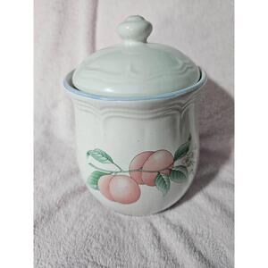 Mikasa Fruit Cookie Jar With Lid Multicolor 8.5" Taiwan Elegant Design Decor